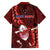 Samoa Rugby Family Matching Off Shoulder Maxi Dress and Hawaiian Shirt Manu Samoa Ula Fala Dabbing Ball Polynesian Red Version LT14 - Polynesian Pride