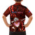 Samoa Rugby Family Matching Off Shoulder Short Dress and Hawaiian Shirt Manu Samoa Ula Fala Dabbing Ball Polynesian Red Version LT14 - Polynesian Pride