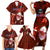 Samoa Rugby Family Matching Short Sleeve Bodycon Dress and Hawaiian Shirt Manu Samoa Ula Fala Dabbing Ball Polynesian Red Version LT14 Red - Polynesian Pride