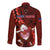 Samoa Rugby Long Sleeve Button Shirt Manu Samoa Ula Fala Dabbing Ball Polynesian Red Version LT14 - Polynesian Pride