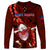 Samoa Rugby Long Sleeve Shirt Manu Samoa Ula Fala Dabbing Ball Polynesian Red Version LT14 - Polynesian Pride