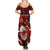 Samoa Rugby Summer Maxi Dress Manu Samoa Ula Fala Dabbing Ball Polynesian Red Version LT14 - Polynesian Pride