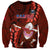 Samoa Rugby Sweatshirt Manu Samoa Ula Fala Dabbing Ball Polynesian Red Version LT14 Unisex Red - Polynesian Pride