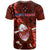 Samoa Rugby T Shirt Manu Samoa Ula Fala Dabbing Ball Polynesian Red Version LT14 - Polynesian Pride