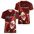 Samoa Rugby Women V Neck T Shirt Manu Samoa Ula Fala Dabbing Ball Polynesian Red Version LT14 - Polynesian Pride