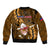 Samoa Rugby Bomber Jacket Manu Samoa Ula Fala Dabbing Ball Polynesian Gold Version LT14 - Polynesian Pride