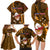 Samoa Rugby Family Matching Long Sleeve Bodycon Dress and Hawaiian Shirt Manu Samoa Ula Fala Dabbing Ball Polynesian Gold Version LT14 - Polynesian Pride