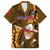 Samoa Rugby Family Matching Long Sleeve Bodycon Dress and Hawaiian Shirt Manu Samoa Ula Fala Dabbing Ball Polynesian Gold Version LT14 - Polynesian Pride