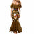 Samoa Rugby Mermaid Dress Manu Samoa Ula Fala Dabbing Ball Polynesian Gold Version LT14 - Polynesian Pride