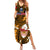 Samoa Rugby Summer Maxi Dress Manu Samoa Ula Fala Dabbing Ball Polynesian Gold Version LT14 Women Gold - Polynesian Pride