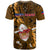 Samoa Rugby T Shirt Manu Samoa Ula Fala Dabbing Ball Polynesian Gold Version LT14 - Polynesian Pride