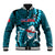 Samoa Rugby Baseball Jacket Manu Samoa Ula Fala Dabbing Ball Polynesian Turquoise Version LT14 Unisex Turquoise - Polynesian Pride