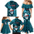 Samoa Rugby Family Matching Mermaid Dress and Hawaiian Shirt Manu Samoa Ula Fala Dabbing Ball Polynesian Turquoise Version LT14 - Polynesian Pride