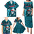 Samoa Rugby Family Matching Puletasi Dress and Hawaiian Shirt Manu Samoa Ula Fala Dabbing Ball Polynesian Turquoise Version LT14 Turquoise - Polynesian Pride