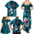 Samoa Rugby Family Matching Summer Maxi Dress and Hawaiian Shirt Manu Samoa Ula Fala Dabbing Ball Polynesian Turquoise Version LT14 - Polynesian Pride