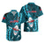 Samoa Rugby Hawaiian Shirt Manu Samoa Ula Fala Dabbing Ball Polynesian Turquoise Version LT14 - Polynesian Pride