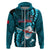 Samoa Rugby Hoodie Manu Samoa Ula Fala Dabbing Ball Polynesian Turquoise Version LT14 - Polynesian Pride