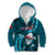 Samoa Rugby Kid Hoodie Manu Samoa Ula Fala Dabbing Ball Polynesian Turquoise Version LT14 Zip Hoodie Turquoise - Polynesian Pride