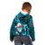 Samoa Rugby Kid Hoodie Manu Samoa Ula Fala Dabbing Ball Polynesian Turquoise Version LT14 - Polynesian Pride