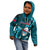 Samoa Rugby Kid Hoodie Manu Samoa Ula Fala Dabbing Ball Polynesian Turquoise Version LT14 - Polynesian Pride