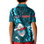 Samoa Rugby Kid Polo Shirt Manu Samoa Ula Fala Dabbing Ball Polynesian Turquoise Version LT14 - Polynesian Pride