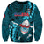 Samoa Rugby Sweatshirt Manu Samoa Ula Fala Dabbing Ball Polynesian Turquoise Version LT14 Unisex Turquoise - Polynesian Pride