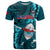 Samoa Rugby T Shirt Manu Samoa Ula Fala Dabbing Ball Polynesian Turquoise Version LT14 Turquoise - Polynesian Pride