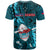 Samoa Rugby T Shirt Manu Samoa Ula Fala Dabbing Ball Polynesian Turquoise Version LT14 - Polynesian Pride