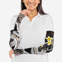 Brown and Black Hawaii Shark Tattoo Arm Sleeves Puakenikeni Lei Plumeria Polynesian Pattern - Polynesian Pride