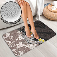 Brown and Black Hawaii Shark Tattoo Bathroom Set Puakenikeni Lei Plumeria Polynesian Pattern - Polynesian Pride