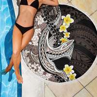 Brown and Black Hawaii Shark Tattoo Beach Blanket Puakenikeni Lei Plumeria Polynesian Pattern LT14 - Polynesian Pride