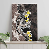 Brown and Black Hawaii Shark Tattoo Canvas Wall Art Puakenikeni Lei Plumeria Polynesian Pattern LT14 - Polynesian Pride