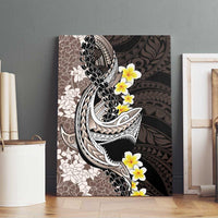 Brown and Black Hawaii Shark Tattoo Canvas Wall Art Puakenikeni Lei Plumeria Polynesian Pattern LT14 - Polynesian Pride