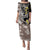 Brown and Black Hawaii Shark Tattoo Family Matching Puletasi and Hawaiian Shirt Puakenikeni Lei Plumeria Polynesian Pattern - Polynesian Pride