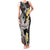 Brown and Black Hawaii Shark Tattoo Family Matching Tank Maxi Dress and Hawaiian Shirt Puakenikeni Lei Plumeria Polynesian Pattern - Polynesian Pride