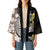 Brown and Black Hawaii Shark Tattoo Kimono Puakenikeni Lei Plumeria Polynesian Pattern - Polynesian Pride