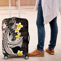 Brown and Black Hawaii Shark Tattoo Luggage Cover Puakenikeni Lei Plumeria Polynesian Pattern - Polynesian Pride