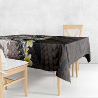 Brown and Black Hawaii Shark Tattoo Tablecloth Puakenikeni Lei Plumeria Polynesian Pattern - Polynesian Pride