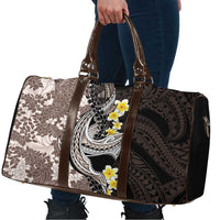 Brown and Black Hawaii Shark Tattoo Travel Bag Puakenikeni Lei Plumeria Polynesian Pattern - Polynesian Pride