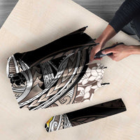 Brown and Black Hawaii Shark Tattoo Umbrella Puakenikeni Lei Plumeria Polynesian Pattern - Polynesian Pride