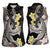 Brown and Black Hawaii Shark Tattoo Women Sleeveless Polo Shirt Puakenikeni Lei Plumeria Polynesian Pattern - Polynesian Pride
