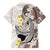Brown and White Hawaii Shark Tattoo Family Matching Short Sleeve Bodycon Dress and Hawaiian Shirt Puakenikeni Lei Plumeria Polynesian Pattern - Polynesian Pride