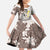 Brown and White Hawaii Shark Tattoo Family Matching Summer Maxi Dress and Hawaiian Shirt Puakenikeni Lei Plumeria Polynesian Pattern - Polynesian Pride