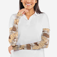 Khaki Palaka Hawaii Cowboy Arm Sleeves Puakenikeni Lei Paniolo Papale Seamless Vibes - Polynesian Pride