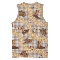 Khaki Palaka Hawaii Cowboy Basketball Jersey Puakenikeni Lei Paniolo Papale Seamless Vibes - Polynesian Pride