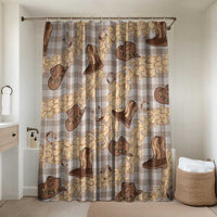 Khaki Palaka Hawaii Cowboy Bathroom Set Puakenikeni Lei Paniolo Papale Seamless Vibes - Polynesian Pride