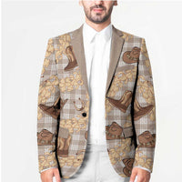 Khaki Palaka Hawaii Cowboy Blazer Puakenikeni Lei Paniolo Papale Seamless Vibes - Polynesian Pride