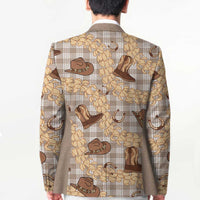 Khaki Palaka Hawaii Cowboy Blazer Puakenikeni Lei Paniolo Papale Seamless Vibes - Polynesian Pride