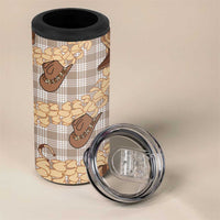 Khaki Palaka Hawaii Cowboy 4 in 1 Can Cooler Tumbler Puakenikeni Lei Paniolo Papale Seamless Vibes - Polynesian Pride