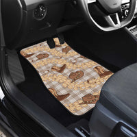 Khaki Palaka Hawaii Cowboy Car Mats Puakenikeni Lei Paniolo Papale Seamless Vibes - Polynesian Pride